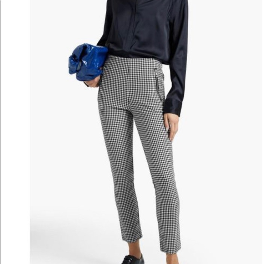 Rag & bone Women's Black Simone Cropped Checked Woven Slim-leg Pants